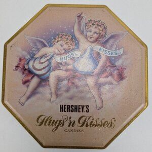 Vintage Hershey's Hugs 'N Kisses Candies Metal Tin Storage Decor Nostalgic